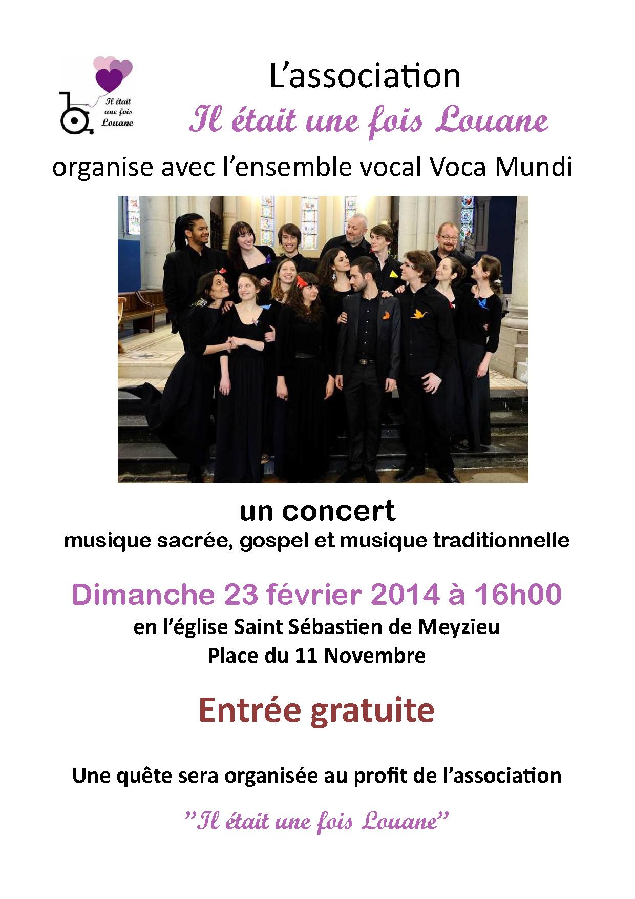 Concert de musique sacre,  lglise Saint Sbastien.